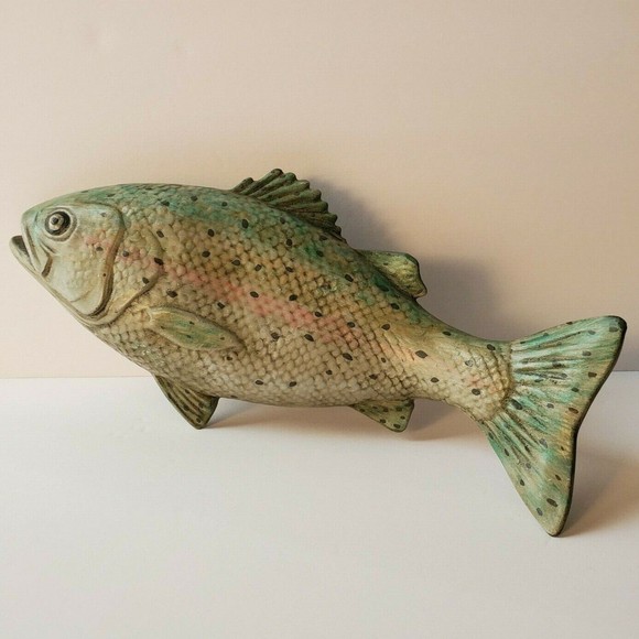 Vtg Hand Painted Japanese Sea Bass, Suzuki Ceramic Fish Tabletop/ Wall F… - Picture 3 of 13